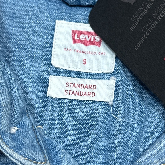 NWT Levi's Barstow Western Standard Pearl Snap Button Blue L/S Shirt Mens Small - Picture 9 of 13